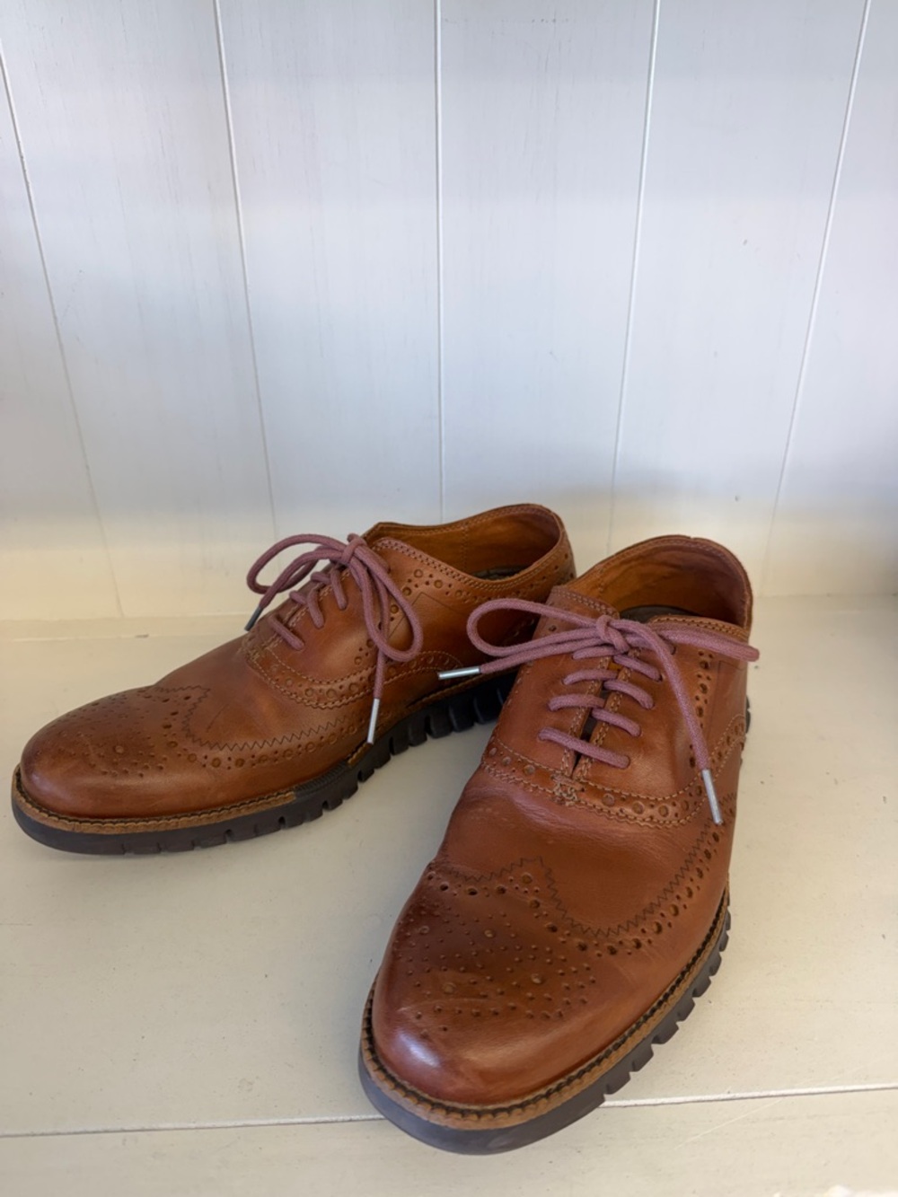 Cole Haan Zerogrand Tan Leather Wingtip Oxfords